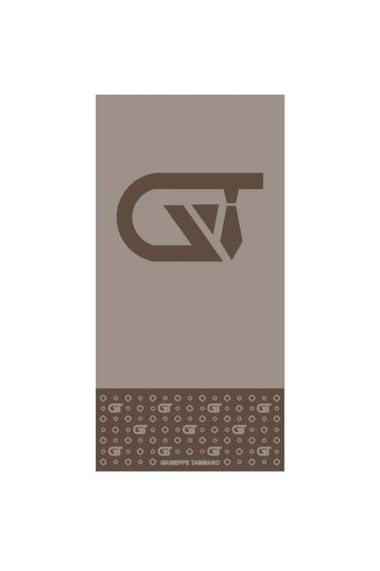 Telo mare monogram 180x90cm in microfibra fango/moro