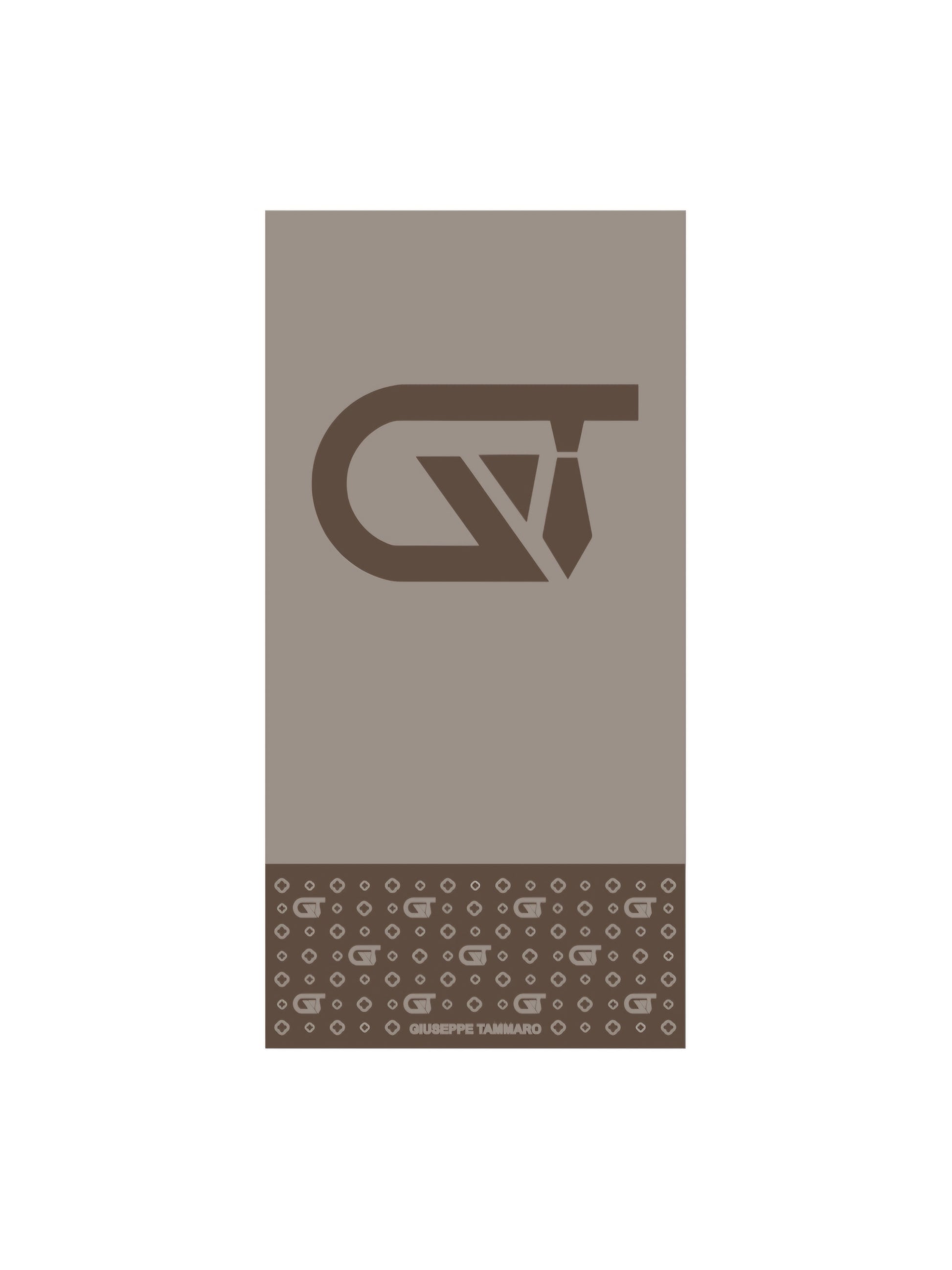 Telo mare monogram 180x90cm in microfibra fango/moro