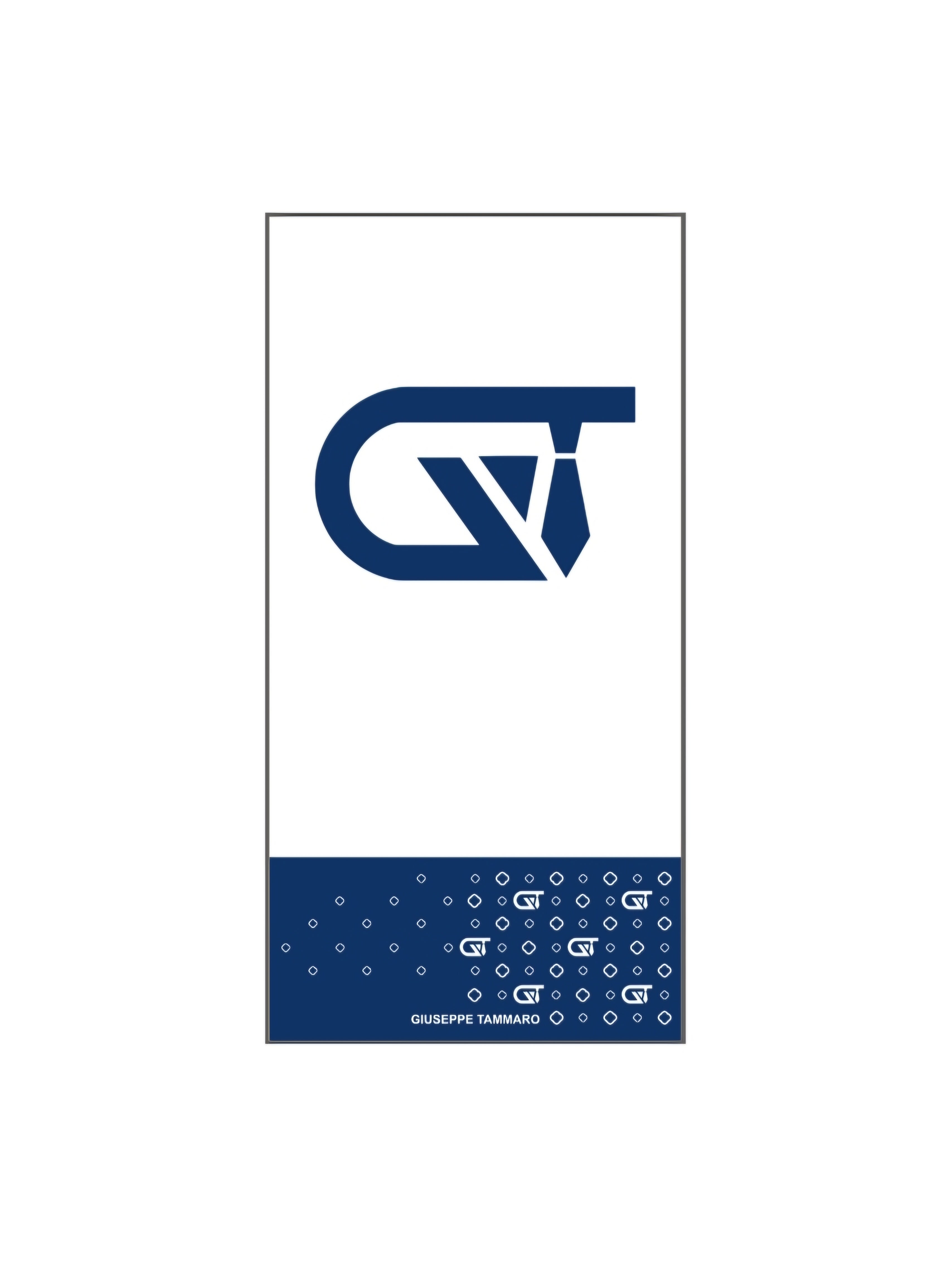 Telo mare monogram 180x90cm in microfibra bianco/blu