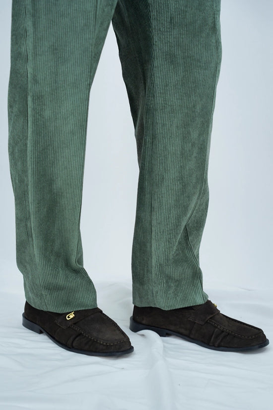 Gurkha in velluto a coste verde militare fondo 21cm