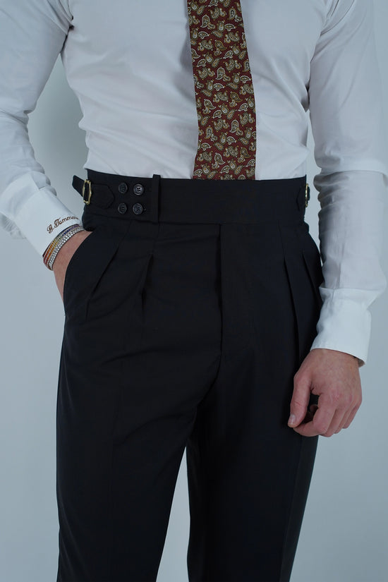 Gurkha 4 bottoni - Fondo 17/20cm | Doppia Fibbia Regolabile | Nero Corvino