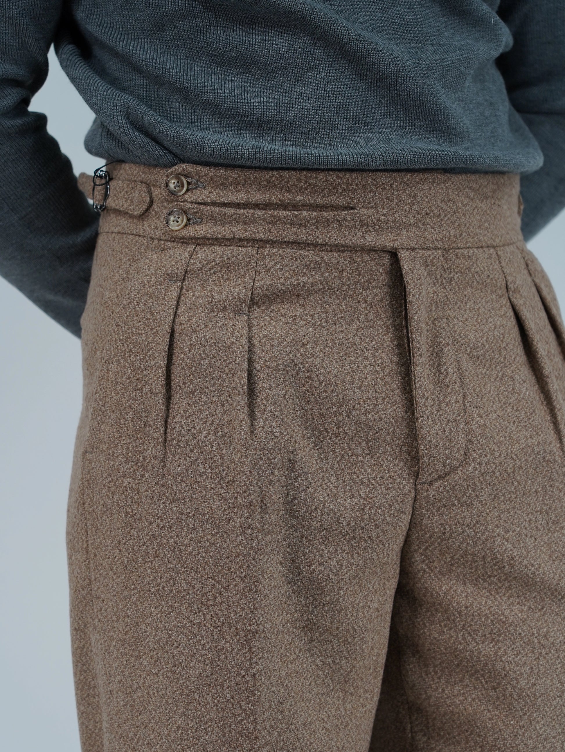 Gurkha biforcato in flanella argilla fondo 23cm