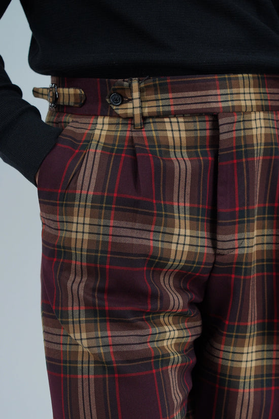 Gurkha 1 bottone con fibbie stringenti laterali Tartan Royal Stewart