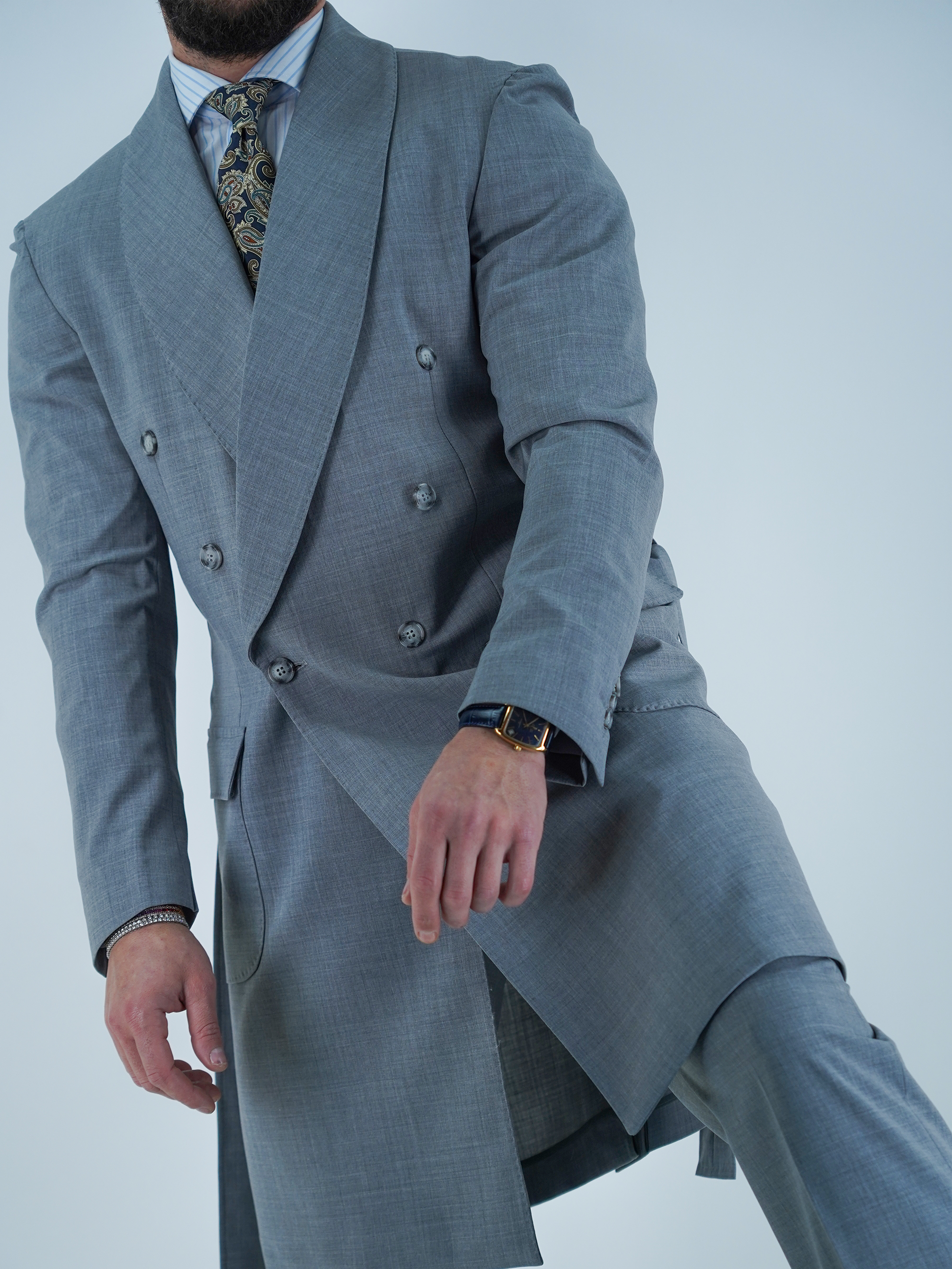 Giacca Heritage Lunga Doppio Petto - Linea Extensive | Grigio Urbano