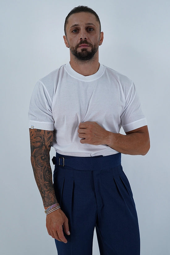 T-Shirt in Filo di Scozia | Girocollo| Bianco