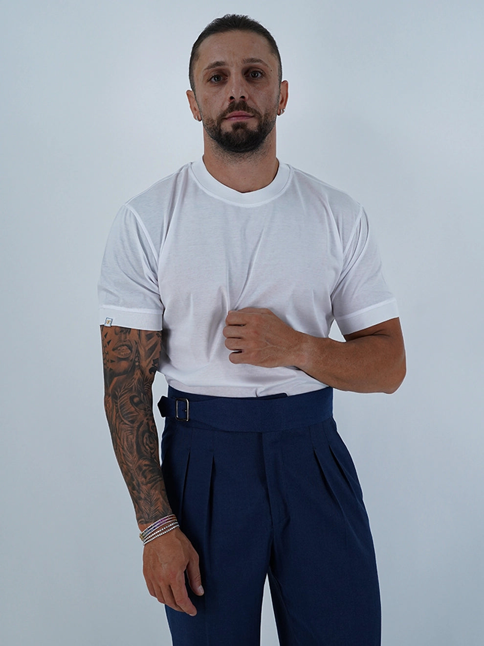 T-Shirt in Filo di Scozia | Girocollo| Bianco