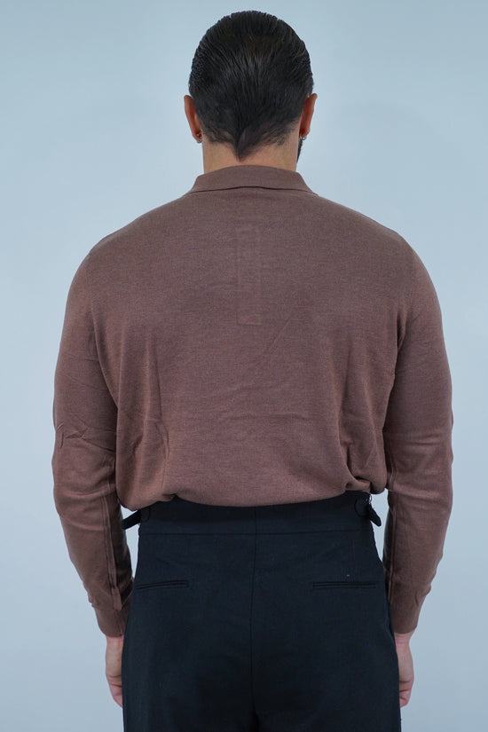 Polo con bottoni in filo terra