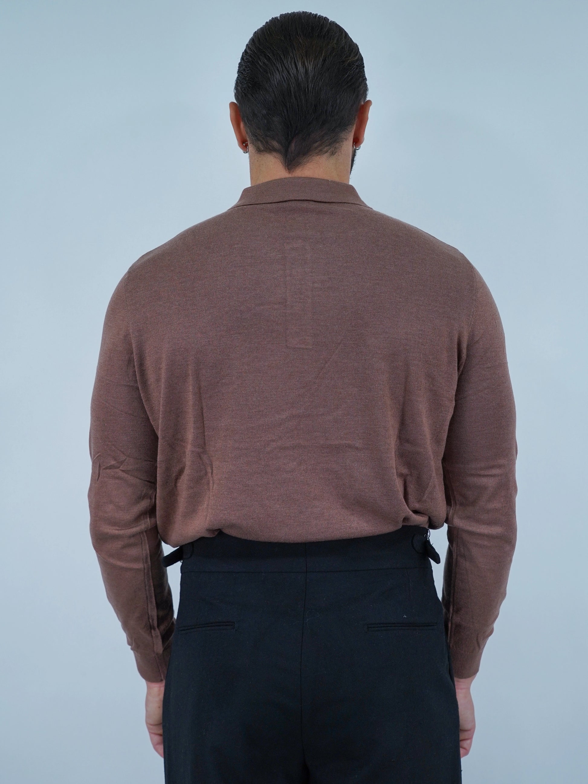 Polo con bottoni in filo terra