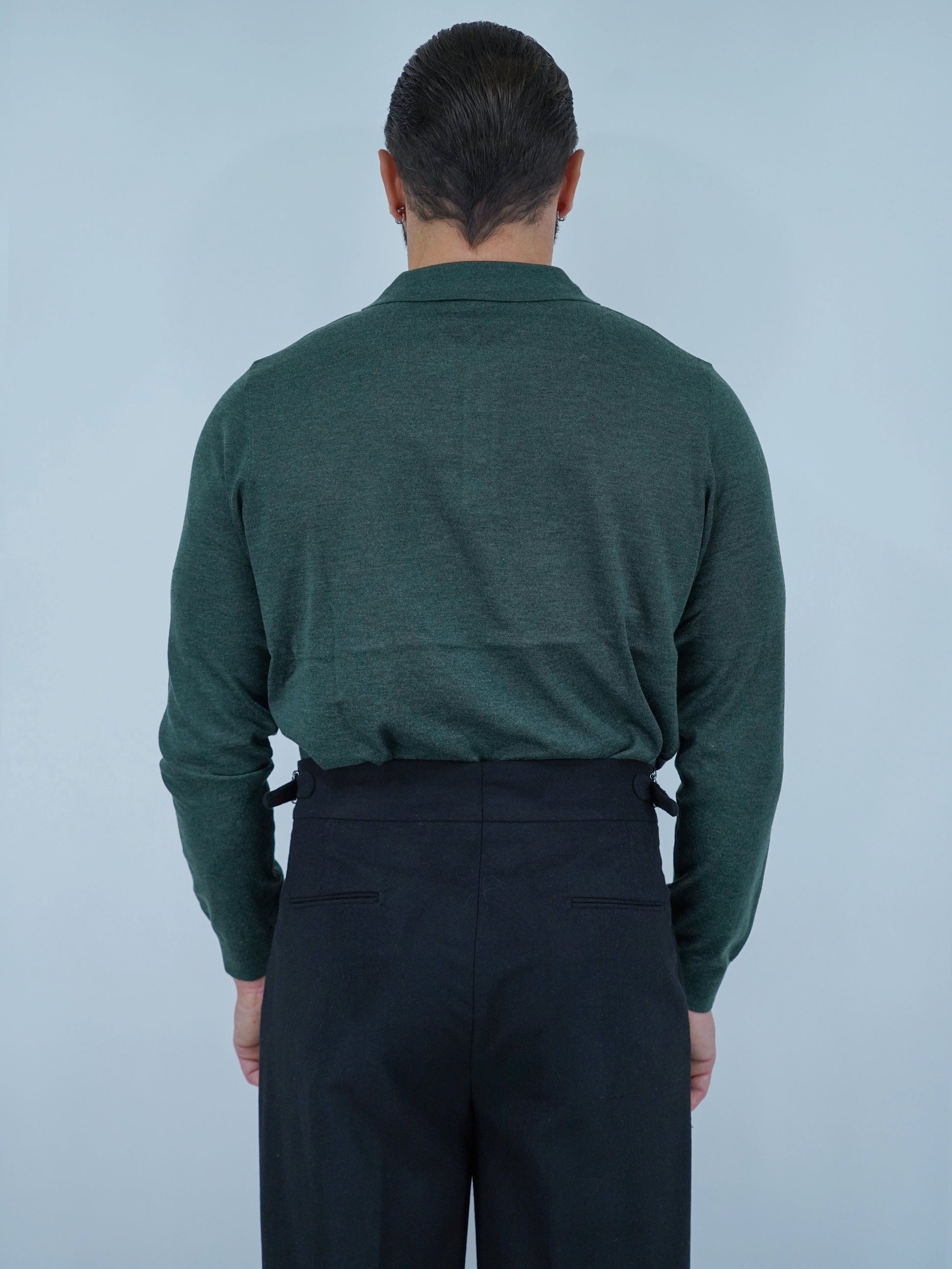 Polo con bottoni in filo verde