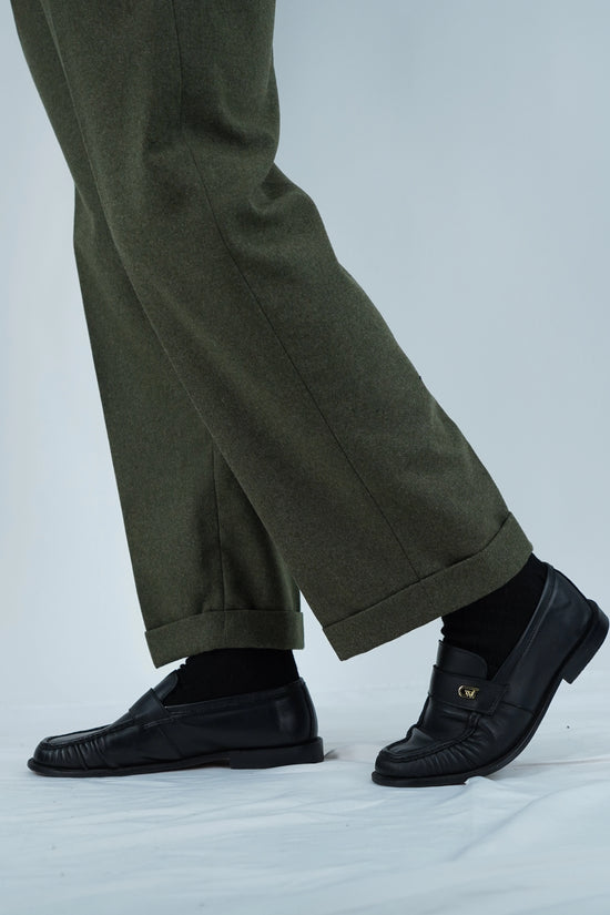 Gurkha con passanti in flanella verde foresta fondo 23cm