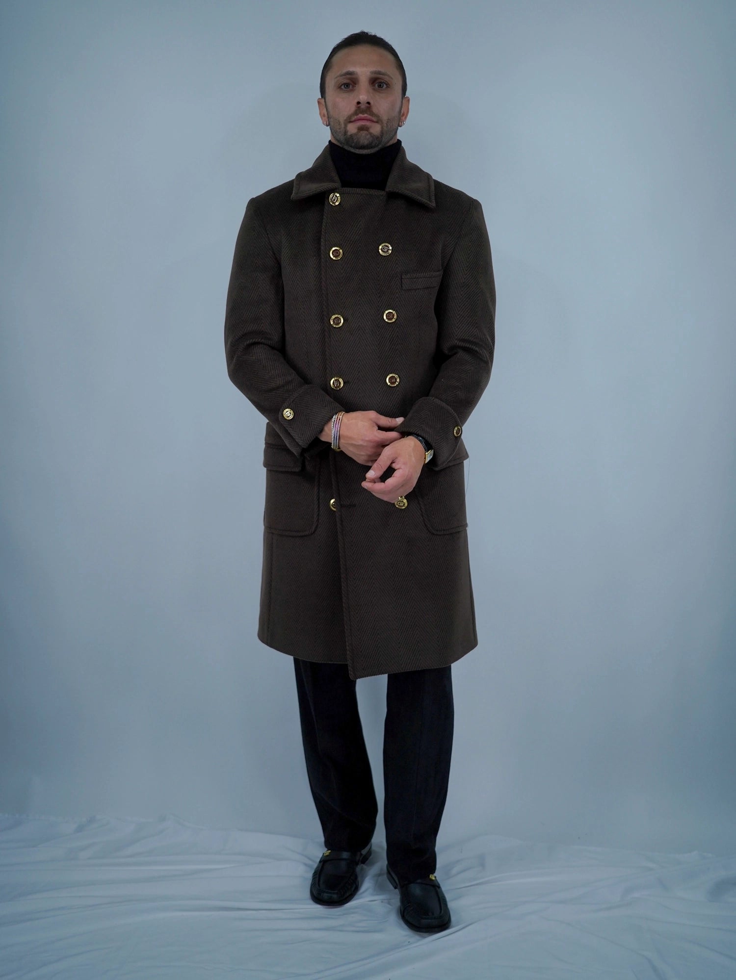 Cappotto Chesterfield Spigato Testa di Moro