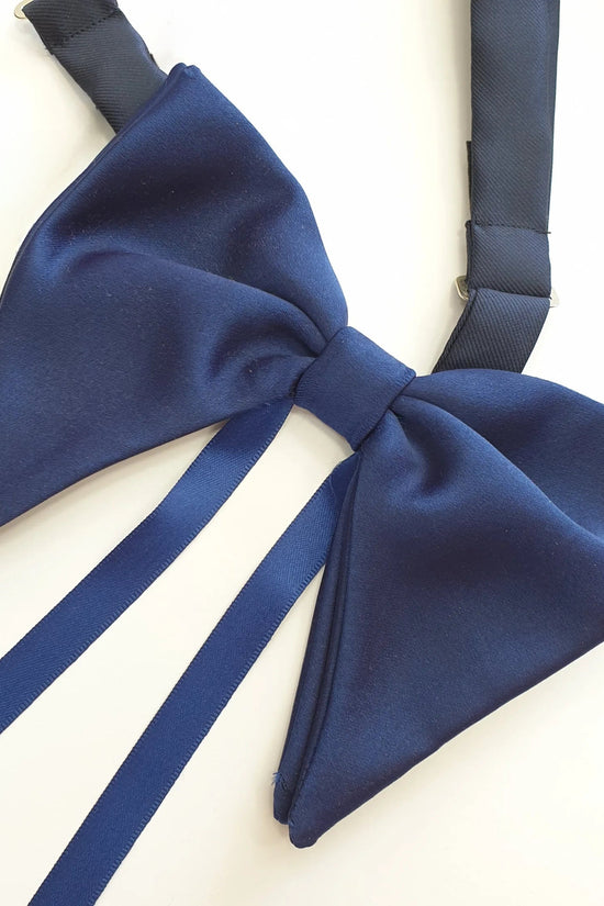 Papillon modello batman in raso blu