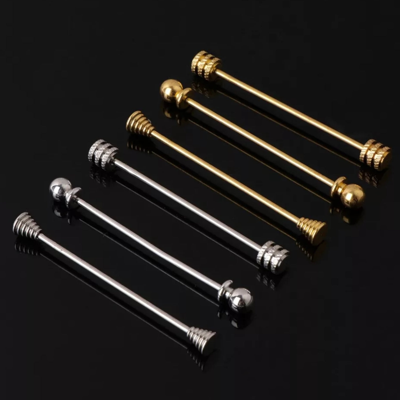 Spille collo camicia oro e argento