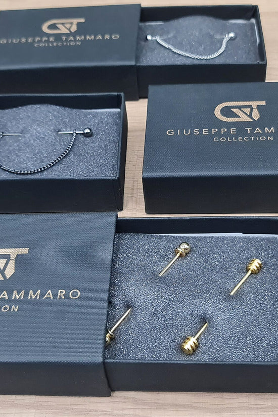 Spille collo camicia oro e argento