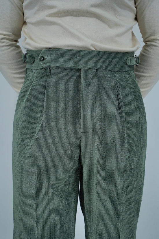 Gurkha in velluto a coste verde militare fondo 21cm