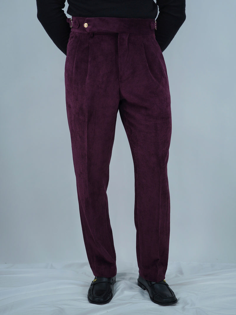 Gurkha in velluto a coste bordeaux fondo 21cm