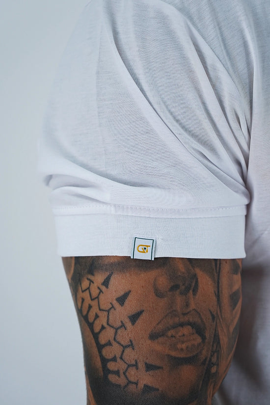 T-Shirt in Filo di Scozia | Scollo a V| Bianco