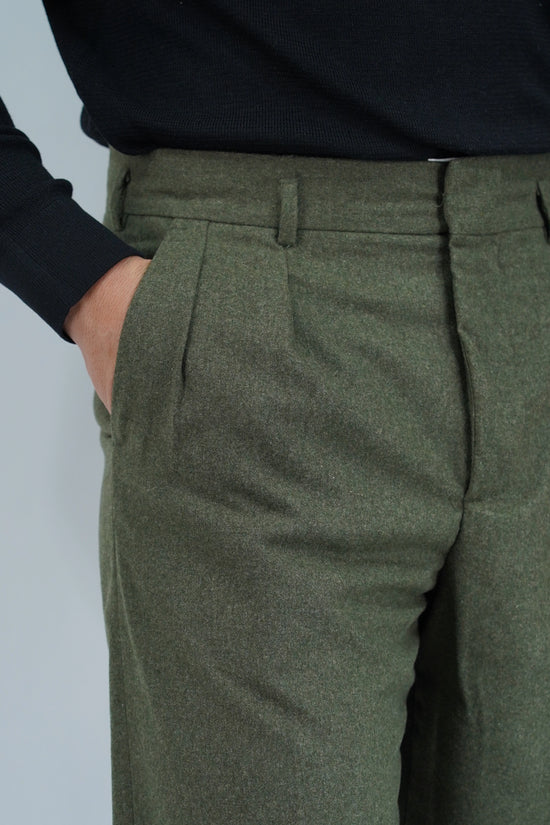 Gurkha con passanti in flanella verde foresta fondo 23cm