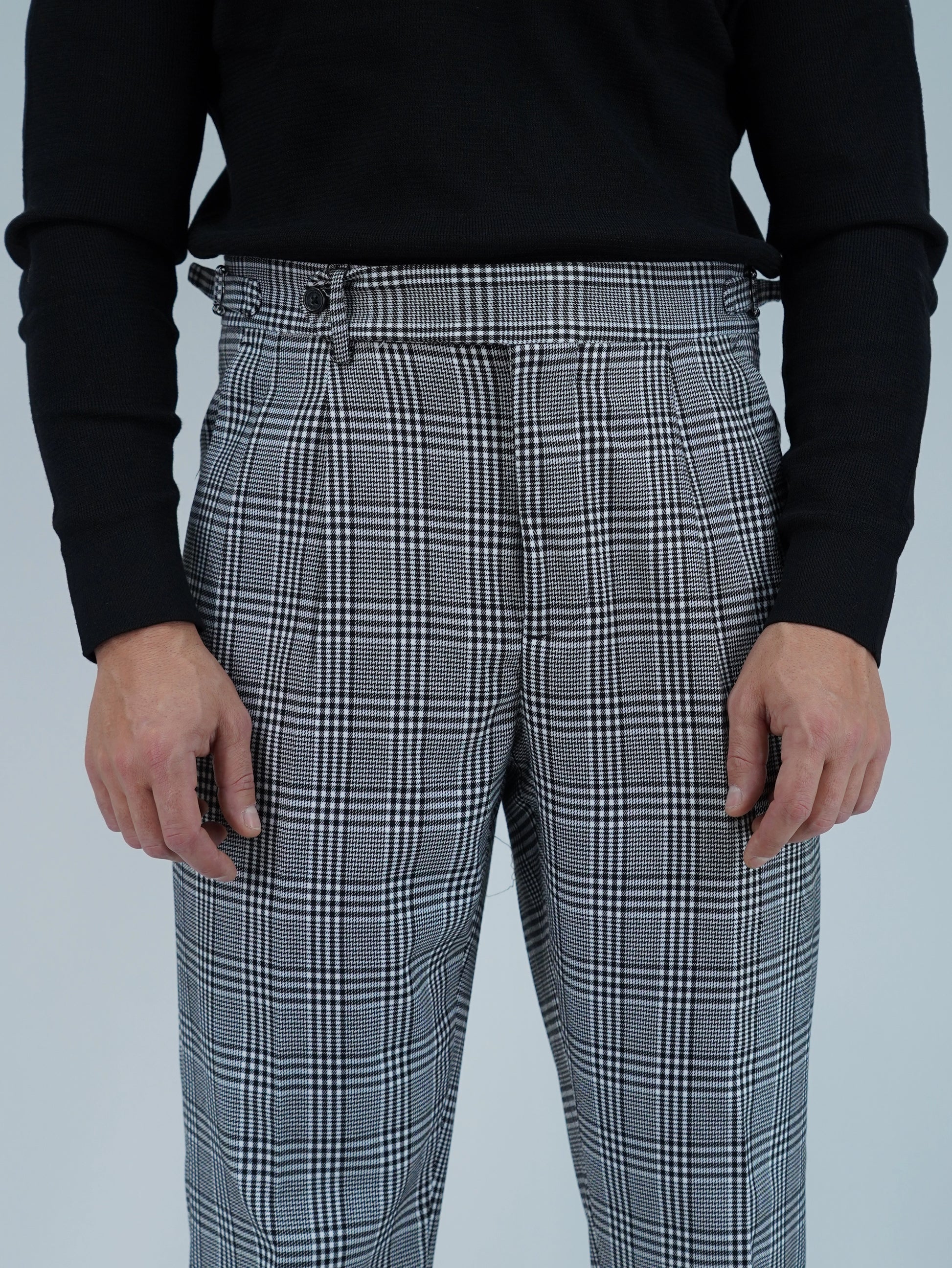 Gurkha 1 bottone con fibbie laterali stringenti Principe di Galles