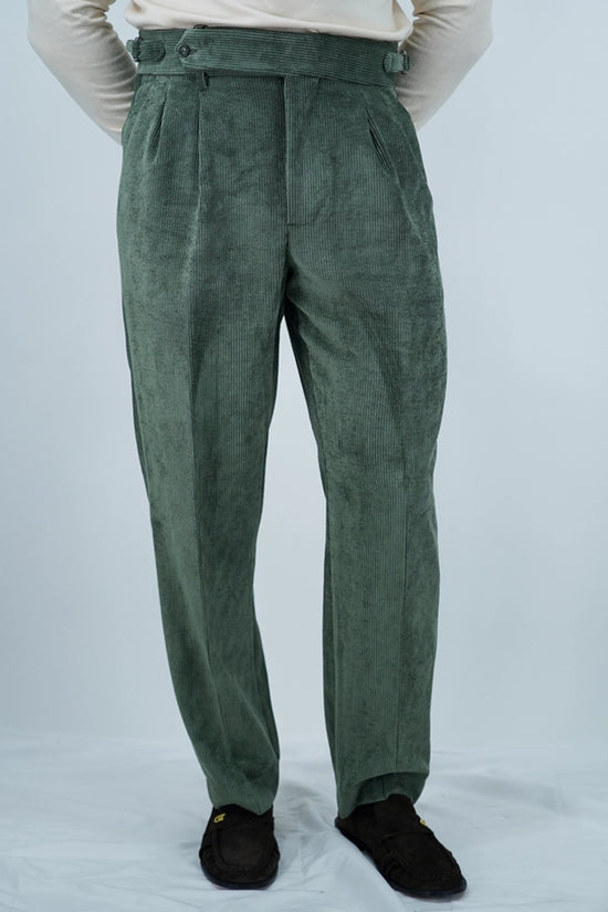 Gurkha in velluto a coste verde militare fondo 21cm