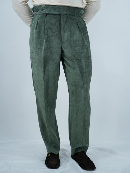 Gurkha in velluto a coste verde militare fondo 21cm