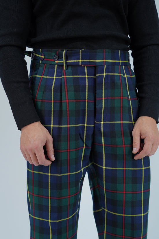 Gurkha 1 bottone con fibbie laterali stringenti Tartan Black Watch