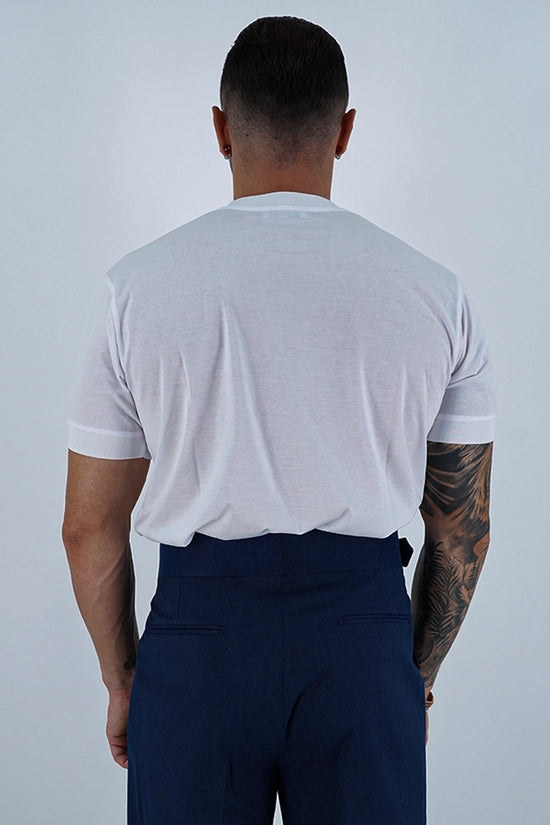 T-Shirt in Filo di Scozia | Girocollo| Bianco