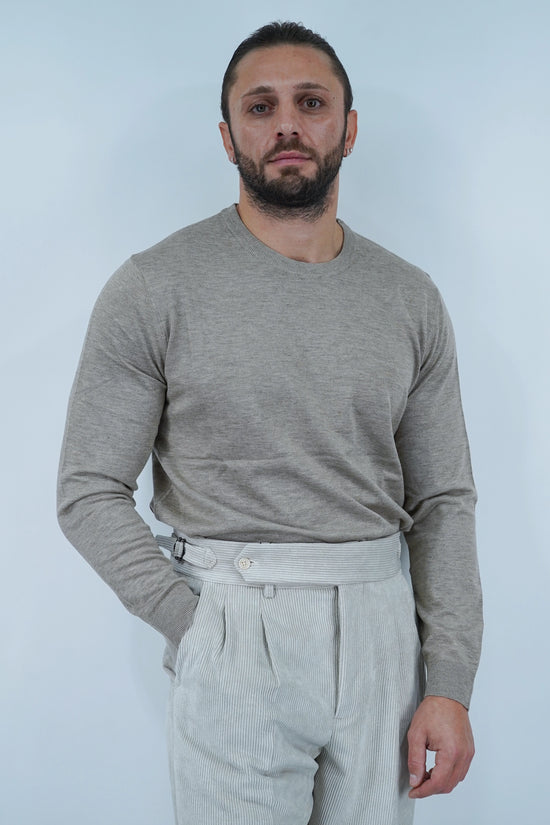 Girocollo in filo beige