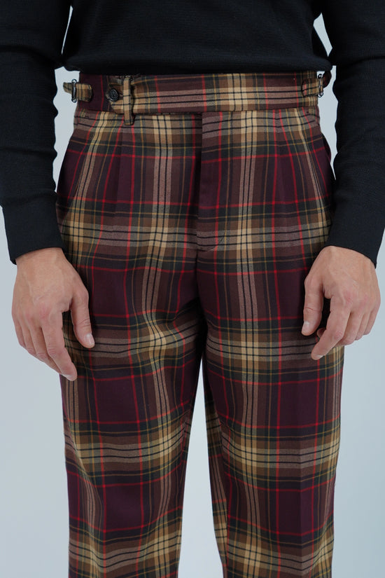 Gurkha 1 bottone con fibbie stringenti laterali Tartan Royal Stewart