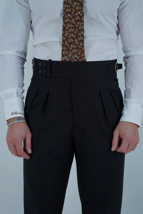 Gurkha 4 bottoni - Fondo 17/20cm | Doppia Fibbia Regolabile | Nero Corvino