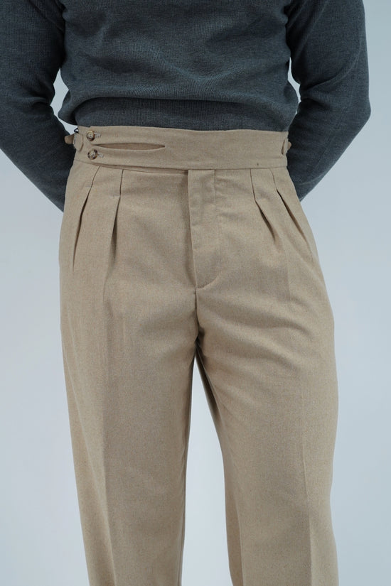 Gurkha biforcato in flanella sabbia fondo 23cm