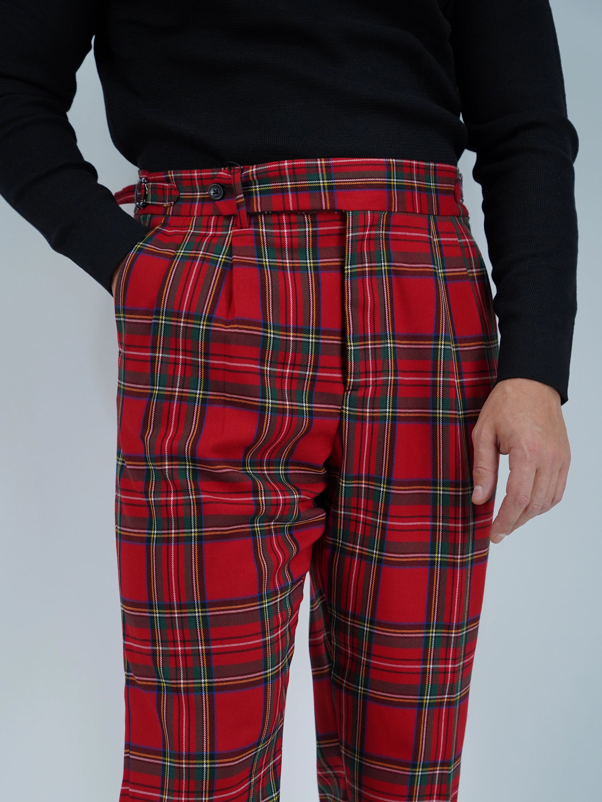 Gurkha 1 bottone con fibbie laterali stringenti Tartan Royal Stewart