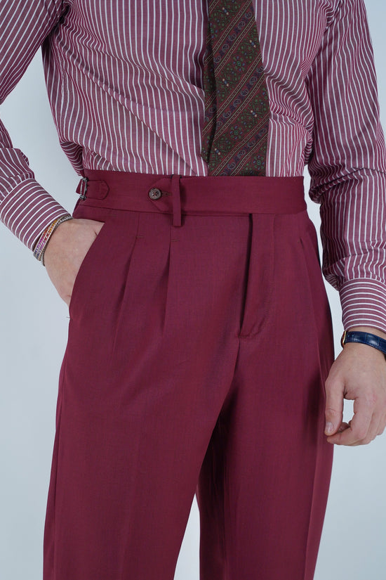 Gurkha 1 bottone - Fondo 20/23cm | Doppia Fibbia Regolabile | Bordeaux Profondo