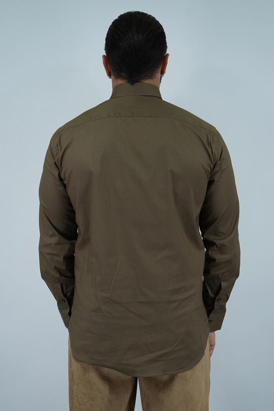 Camicia collo francese Tabacco