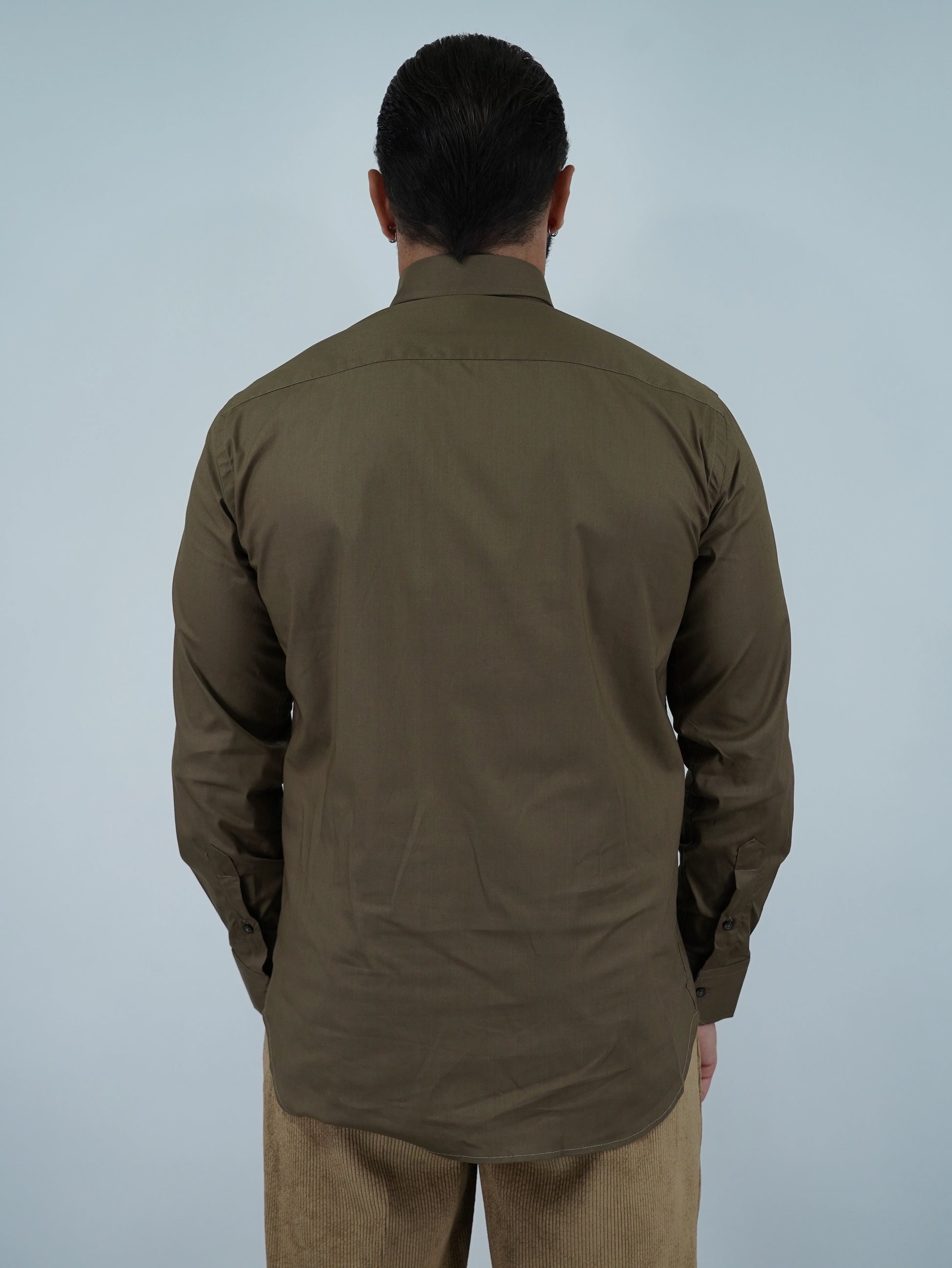 Camicia collo francese Tabacco