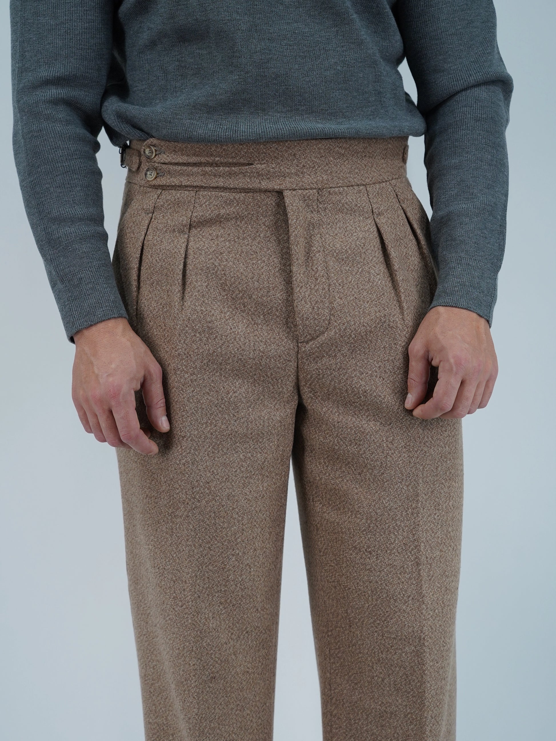 Gurkha biforcato in flanella argilla fondo 23cm