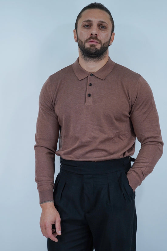 Polo con bottoni in filo terra