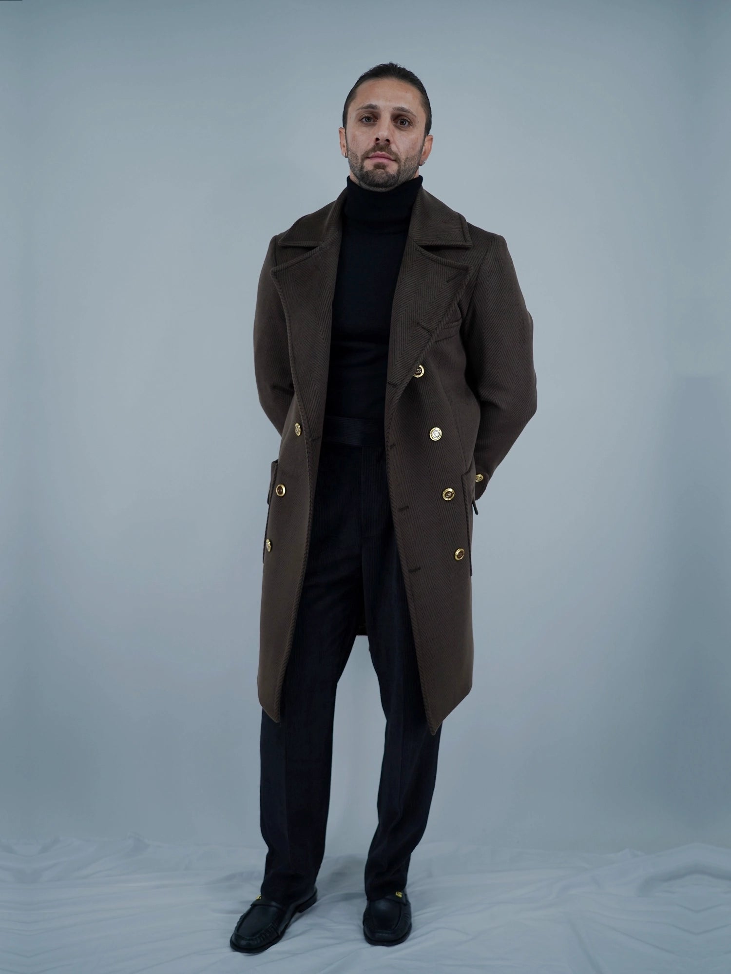Cappotto Chesterfield Spigato Testa di Moro