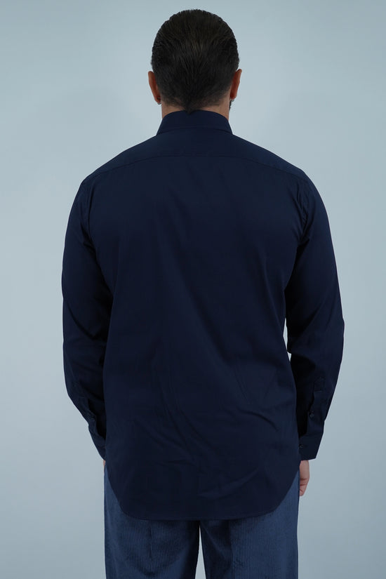 Camicia collo francese blu