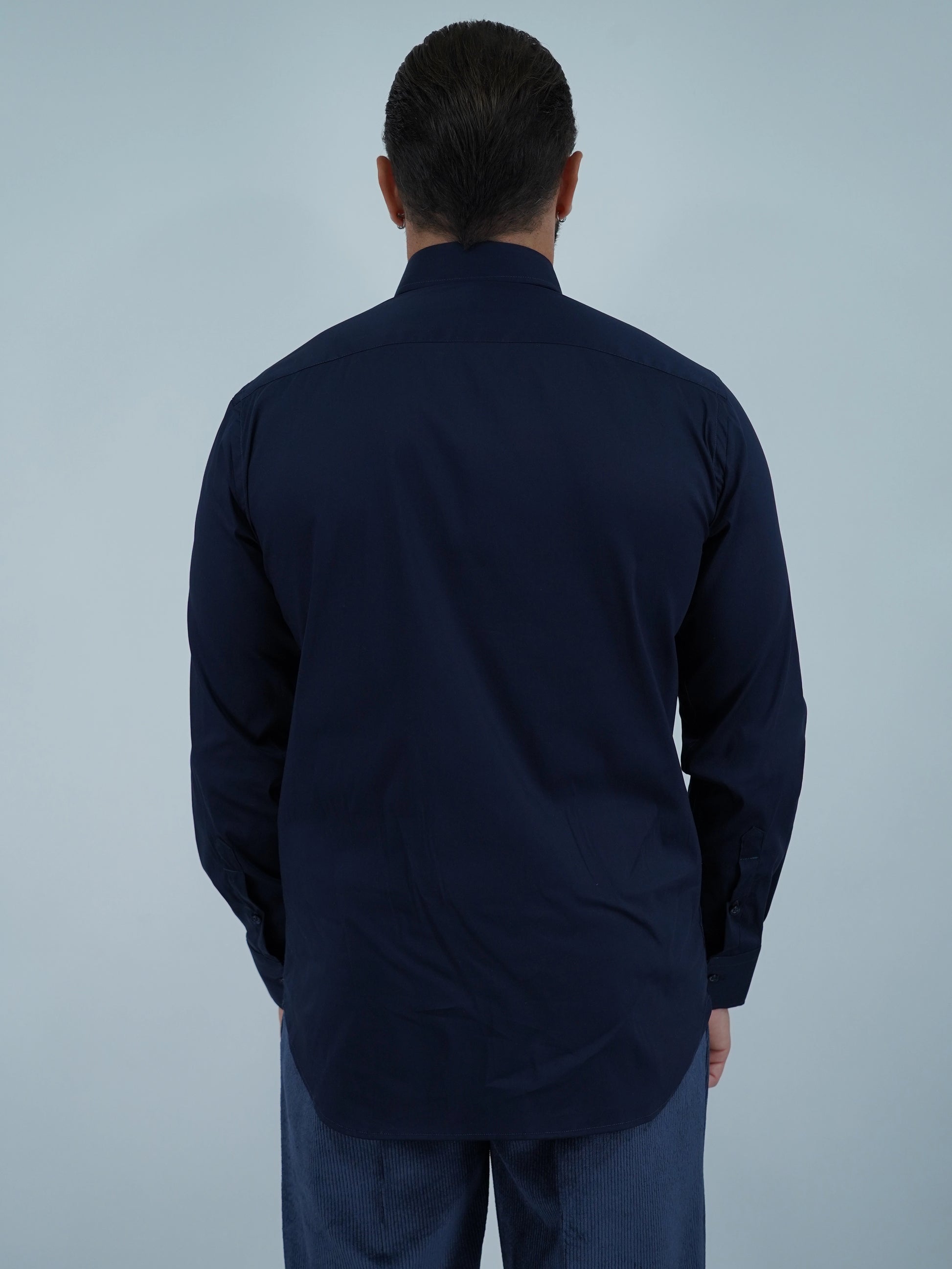 Camicia collo francese blu