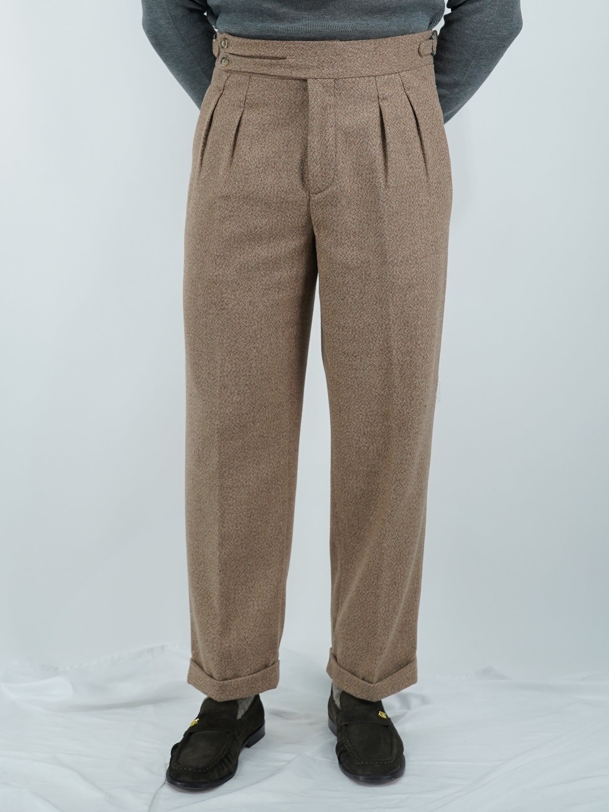 Gurkha biforcato in flanella argilla fondo 23cm