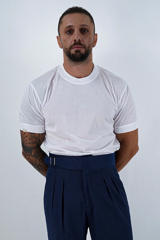 T-Shirt in Filo di Scozia | Girocollo| Bianco