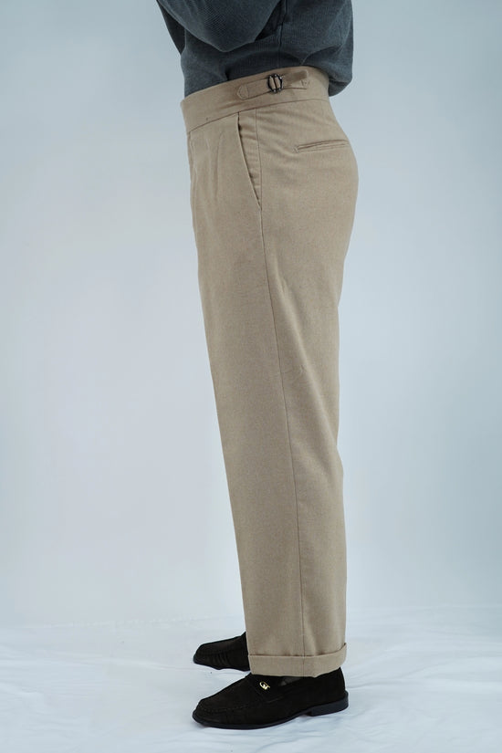 Gurkha biforcato in flanella sabbia fondo 23cm