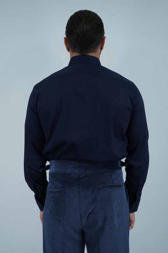 Camicia collo francese blu