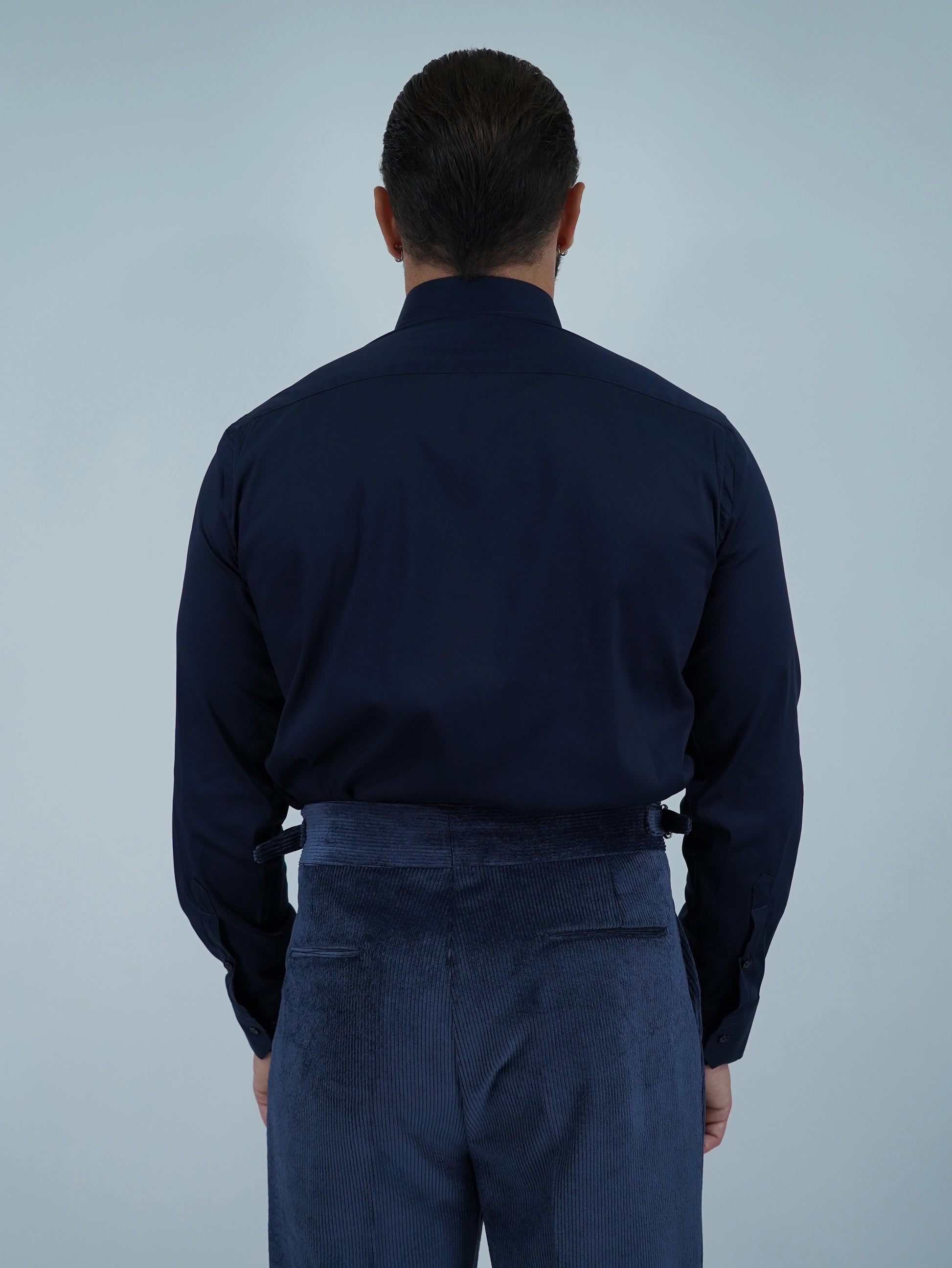 Camicia collo francese blu