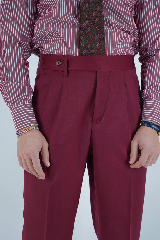 Gurkha 1 bottone - Fondo 20/23cm | Doppia Fibbia Regolabile | Bordeaux Profondo