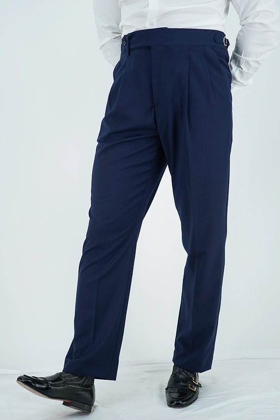 Gurkha 1 bottone - Fondo 20/23cm | Doppia Fibbia Regolabile | Blu oltremare