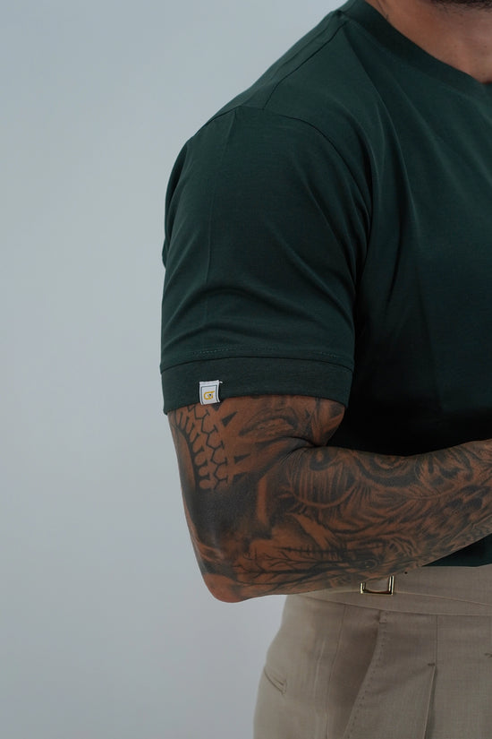 T-Shirt in Filo di Scozia | Girocollo| Verde Foresta