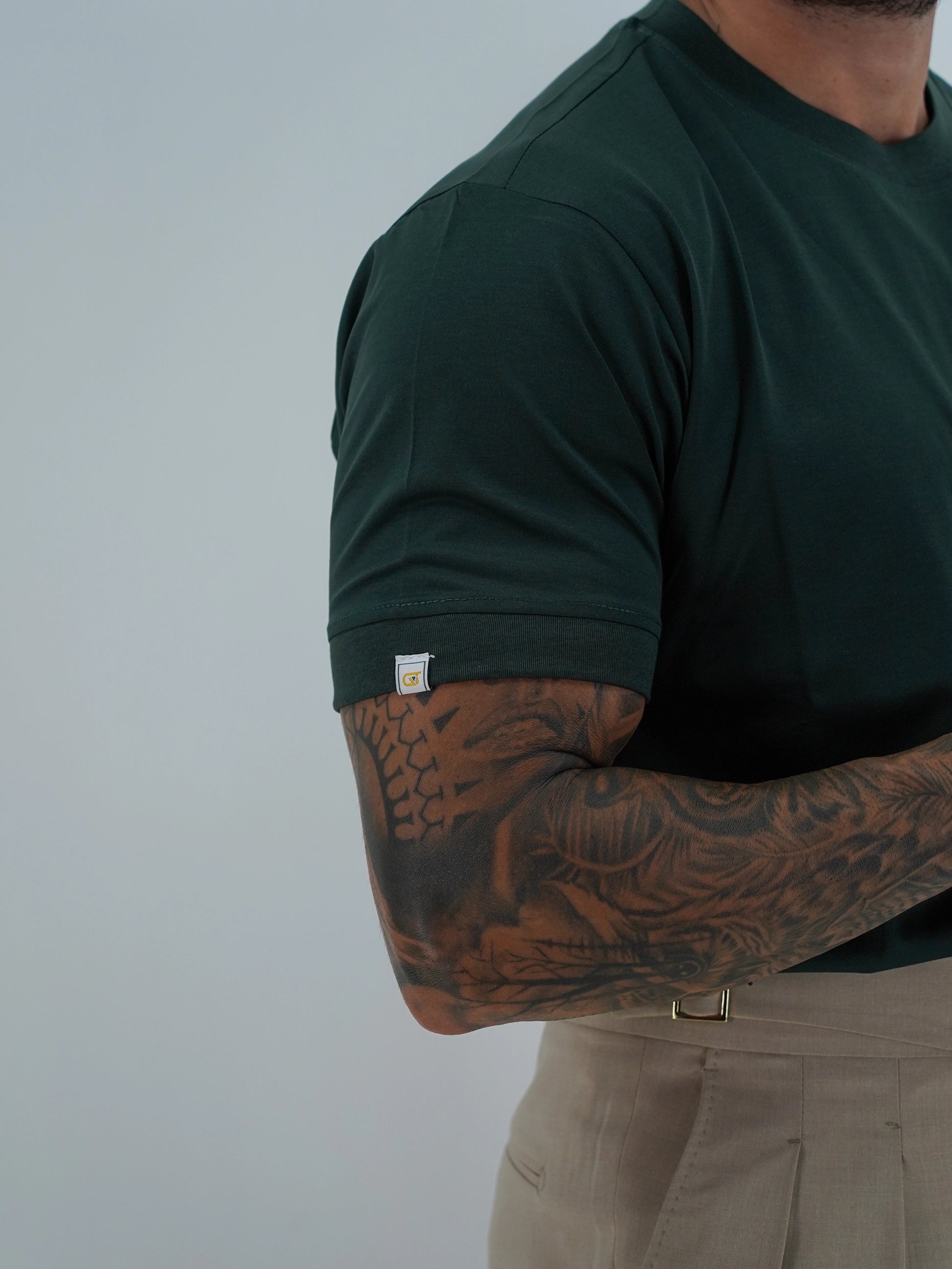 T-Shirt in Filo di Scozia | Girocollo| Verde Foresta