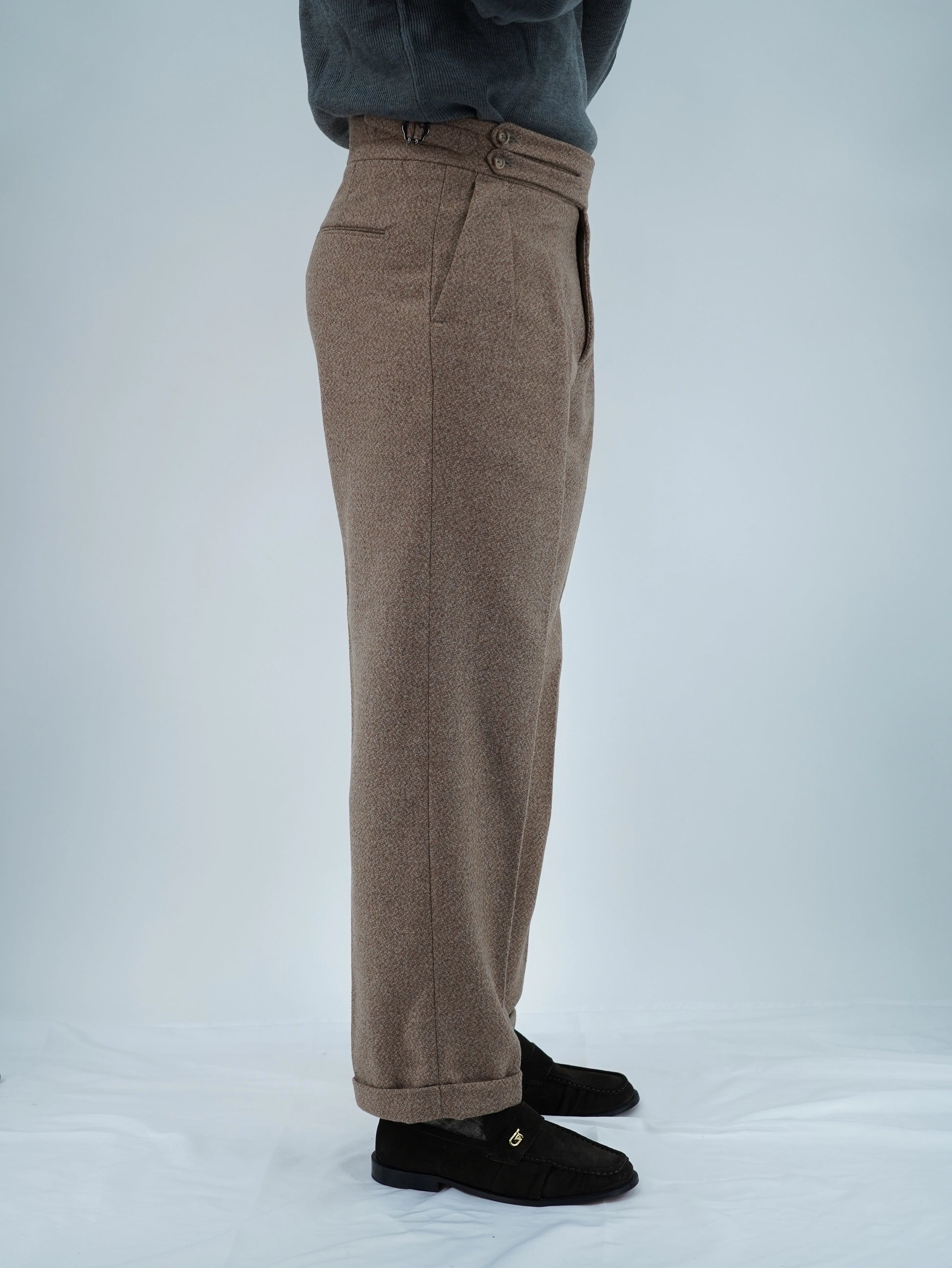 Gurkha biforcato in flanella argilla fondo 23cm